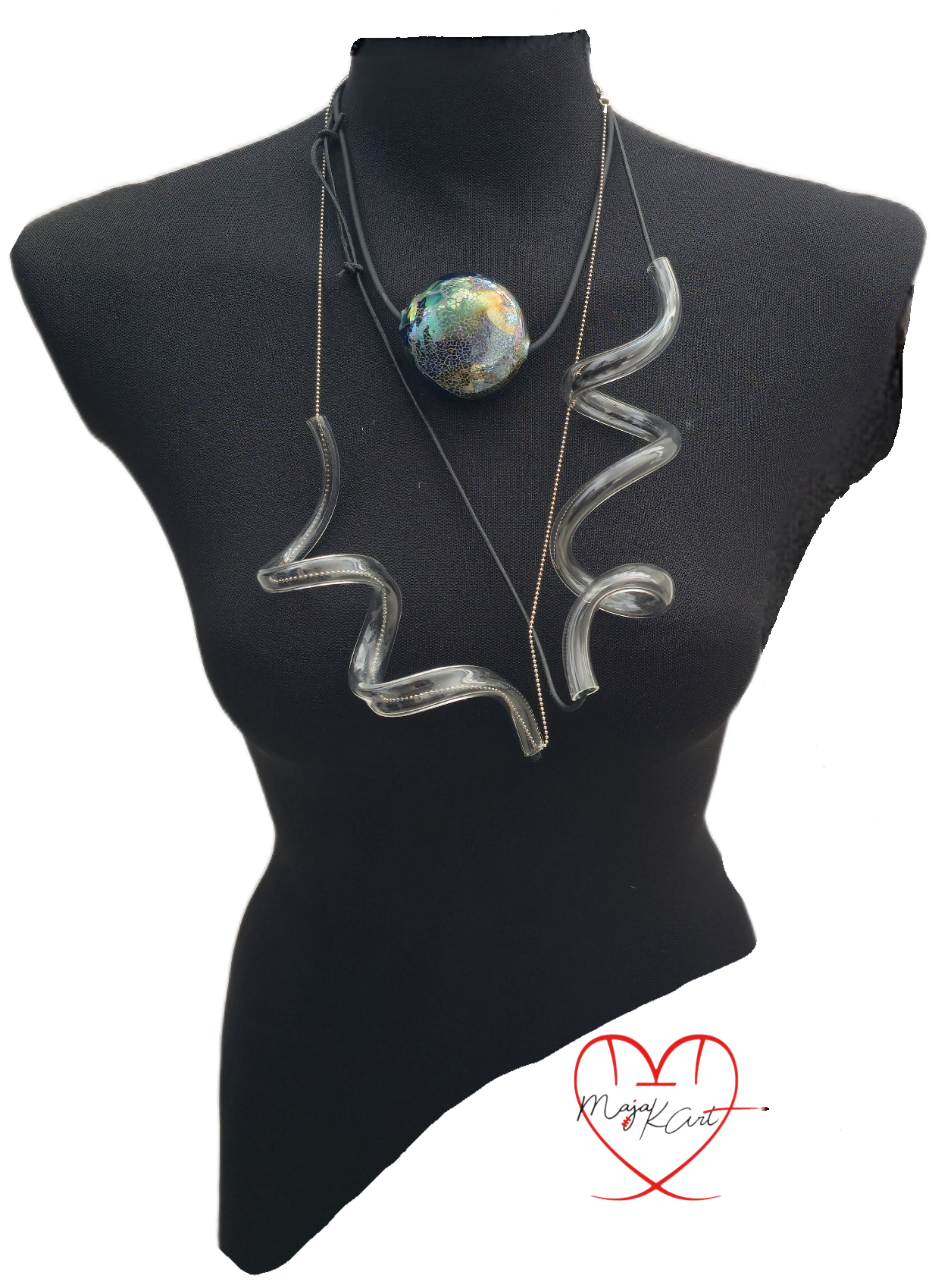 Modern glass necklaces